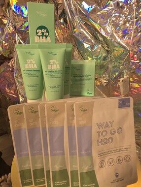 Solo Vegan 2% BHA Oil Control Cleanser & 4% Cleansing Toner PADS Skincare Bundle